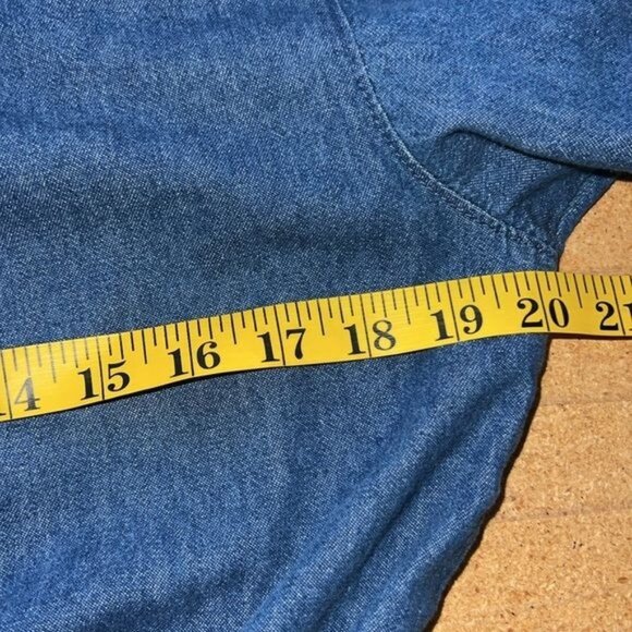Gotcha Covered Vintage Denim Button-Up Midi Dress w/ Elastic Waist & Pockets 12 - Picture 4 of 11